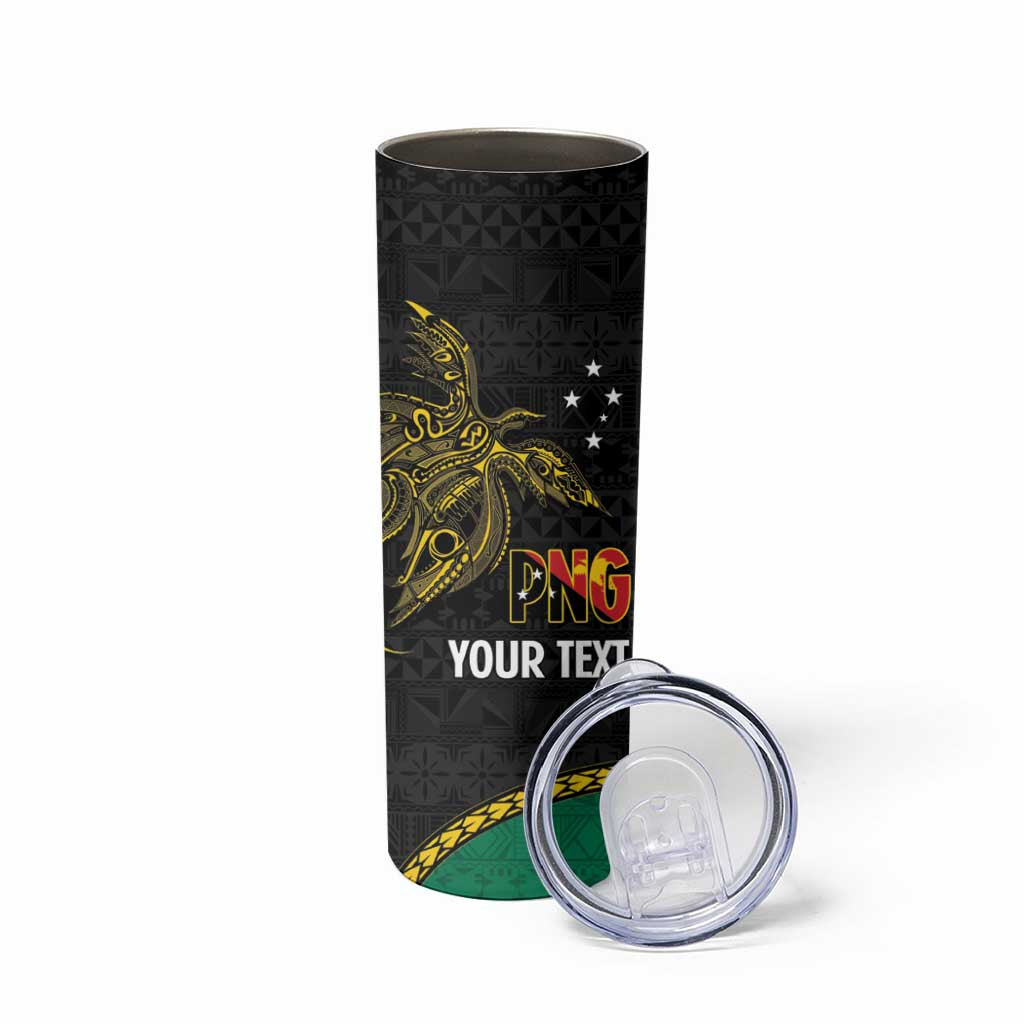Personalised PNG Enga Provins Skinny Tumbler Papua New Guinea Plumeria Melanesian Pattern - Aussie Hoodie