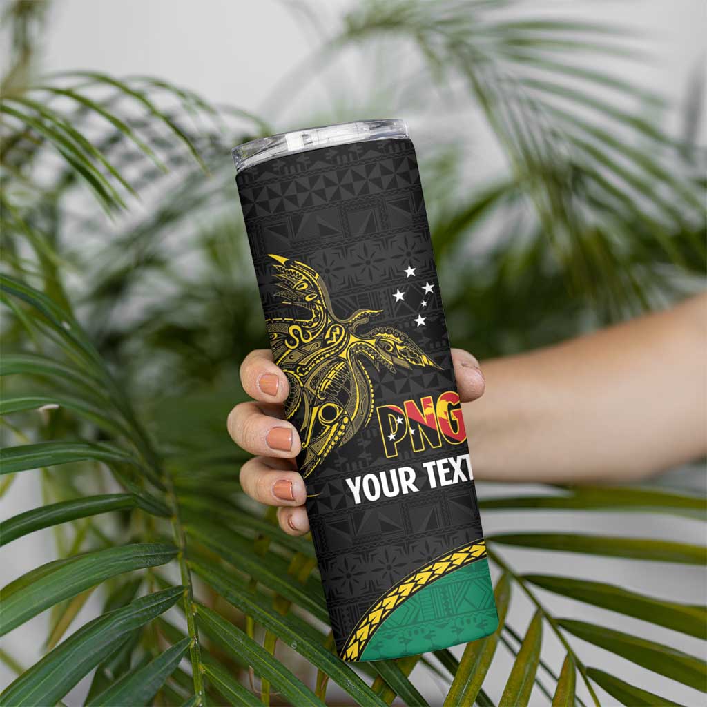 Personalised PNG Enga Provins Skinny Tumbler Papua New Guinea Plumeria Melanesian Pattern - Aussie Hoodie