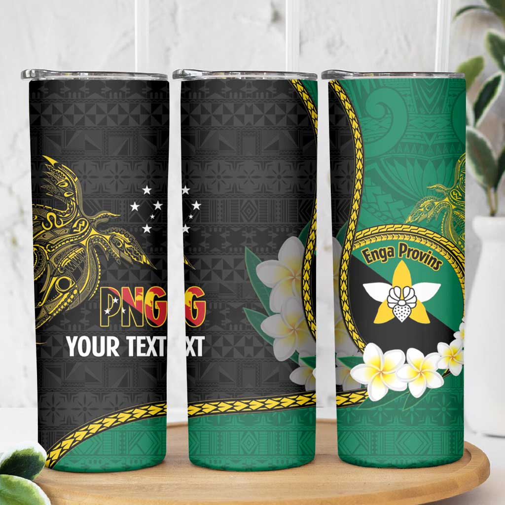 Personalised PNG Enga Provins Skinny Tumbler Papua New Guinea Plumeria Melanesian Pattern - Aussie Hoodie