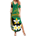 Personalised PNG Enga Provins Summer Maxi Dress Papua New Guinea Plumeria Melanesian Pattern - Aussie Hoodie
