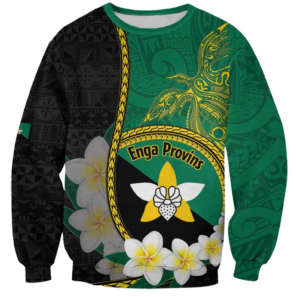 Personalised PNG Enga Provins Sweatshirt Papua New Guinea Plumeria Melanesian Pattern - Aussie Hoodie