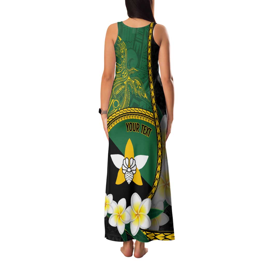 Personalised PNG Enga Provins Tank Maxi Dress Papua New Guinea Plumeria Melanesian Pattern - Aussie Hoodie