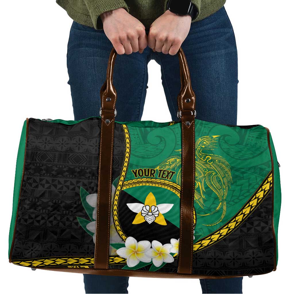 Personalised PNG Enga Provins Travel Bag Papua New Guinea Plumeria Melanesian Pattern - Aussie Hoodie