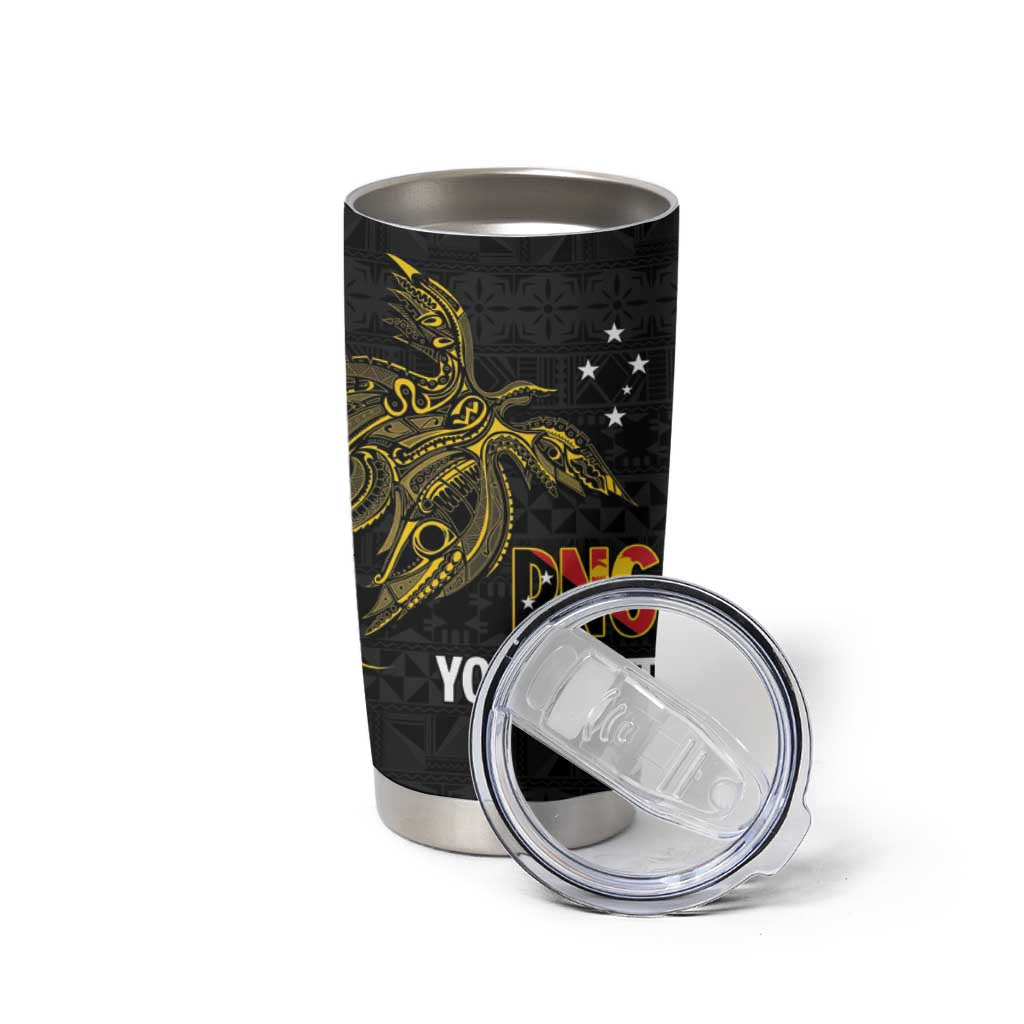 Personalised PNG Enga Provins Tumbler Cup Papua New Guinea Plumeria Melanesian Pattern - Aussie Hoodie