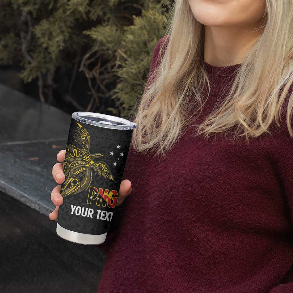 Personalised PNG Enga Provins Tumbler Cup Papua New Guinea Plumeria Melanesian Pattern - Aussie Hoodie