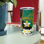 Personalised PNG Enga Provins Tumbler Cup Papua New Guinea Plumeria Melanesian Pattern - Aussie Hoodie