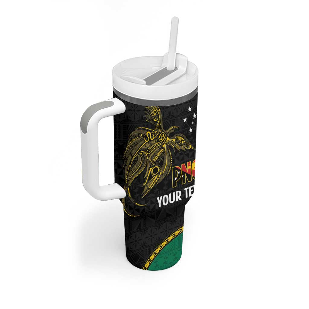 Personalised PNG Enga Provins Tumbler With Handle Papua New Guinea Plumeria Melanesian Pattern - Aussie Hoodie