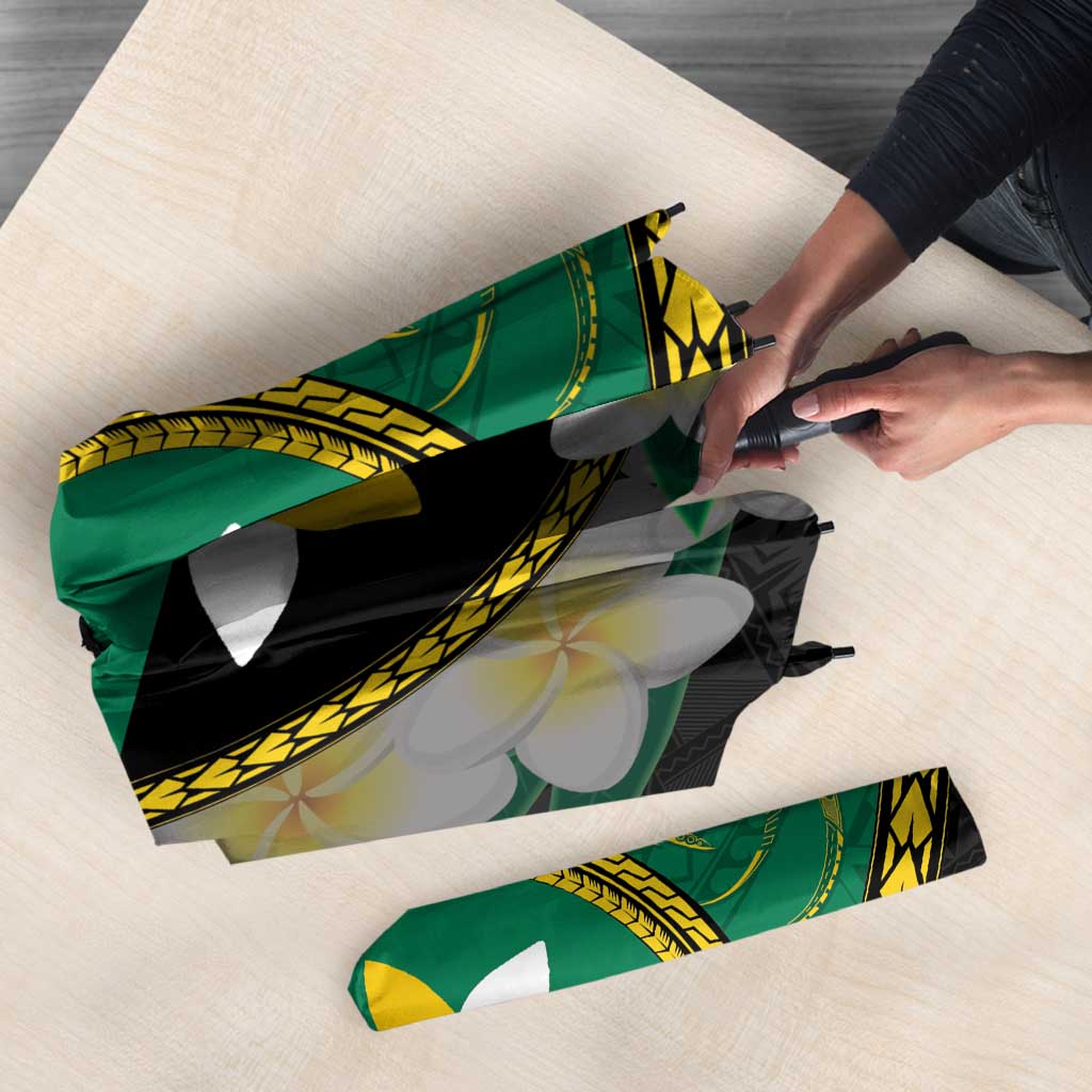 Personalised PNG Enga Provins Umbrella Papua New Guinea Plumeria Melanesian Pattern - Aussie Hoodie