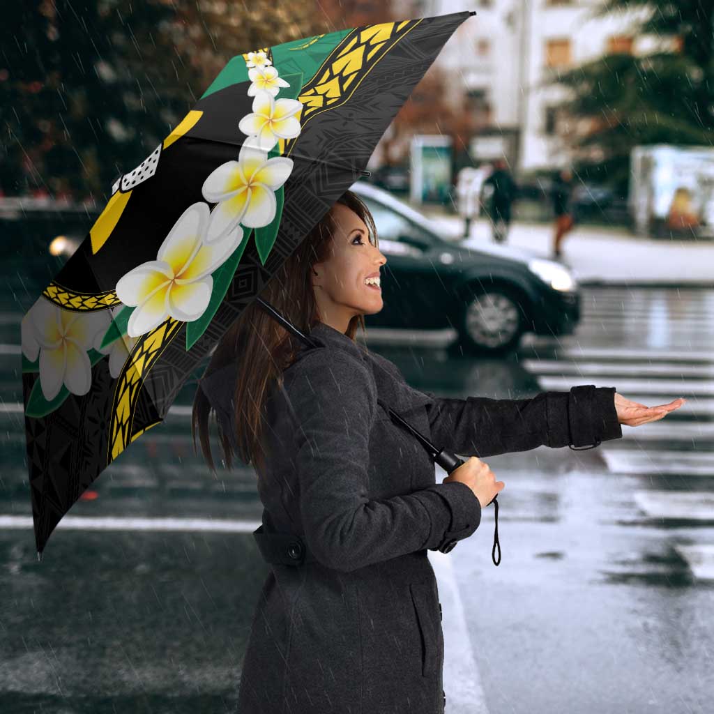 Personalised PNG Enga Provins Umbrella Papua New Guinea Plumeria Melanesian Pattern - Aussie Hoodie