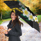 Personalised PNG Enga Provins Umbrella Papua New Guinea Plumeria Melanesian Pattern - Aussie Hoodie