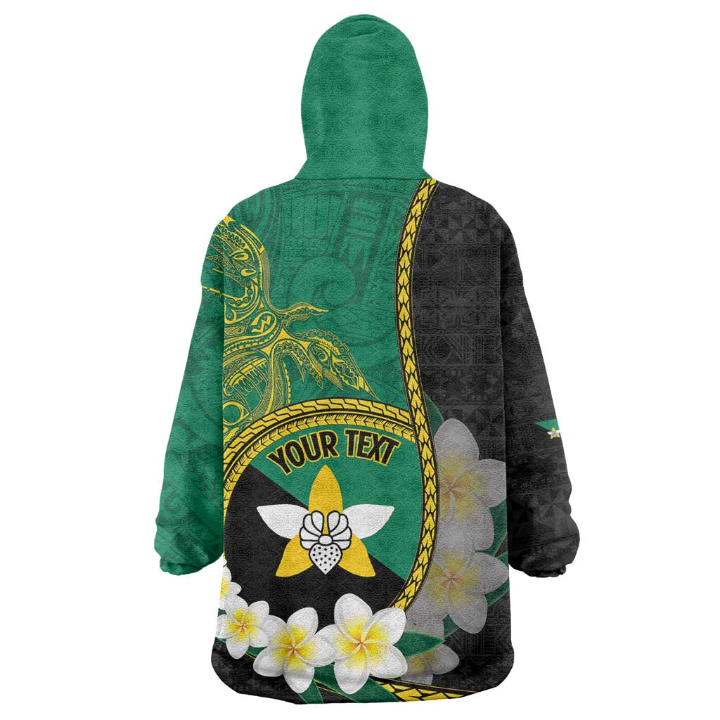 Personalised PNG Enga Provins Wearable Blanket Hoodie Papua New Guinea Plumeria Melanesian Pattern - Aussie Hoodie