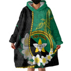 Personalised PNG Enga Provins Wearable Blanket Hoodie Papua New Guinea Plumeria Melanesian Pattern - Aussie Hoodie