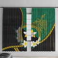 Personalised PNG Enga Provins Window Curtain Papua New Guinea Plumeria Melanesian Pattern - Aussie Hoodie