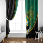 Personalised PNG Enga Provins Window Curtain Papua New Guinea Plumeria Melanesian Pattern - Aussie Hoodie