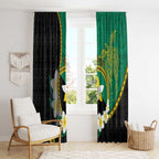 Personalised PNG Enga Provins Window Curtain Papua New Guinea Plumeria Melanesian Pattern - Aussie Hoodie
