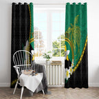 Personalised PNG Enga Provins Window Curtain Papua New Guinea Plumeria Melanesian Pattern - Aussie Hoodie