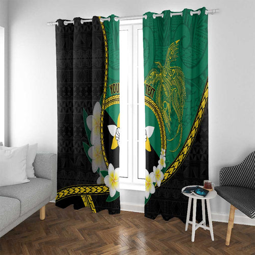 Personalised PNG Enga Provins Window Curtain Papua New Guinea Plumeria Melanesian Pattern - Aussie Hoodie