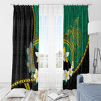 Personalised PNG Enga Provins Window Curtain Papua New Guinea Plumeria Melanesian Pattern - Aussie Hoodie