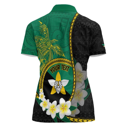 Personalised PNG Enga Provins Women Polo Shirt Papua New Guinea Plumeria Melanesian Pattern - Aussie Hoodie