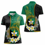 Personalised PNG Enga Provins Women Polo Shirt Papua New Guinea Plumeria Melanesian Pattern - Aussie Hoodie