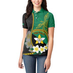 Personalised PNG Enga Provins Women Polo Shirt Papua New Guinea Plumeria Melanesian Pattern - Aussie Hoodie