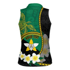 Personalised PNG Enga Provins Women Sleeveless Polo Shirt Papua New Guinea Plumeria Melanesian Pattern - Aussie Hoodie
