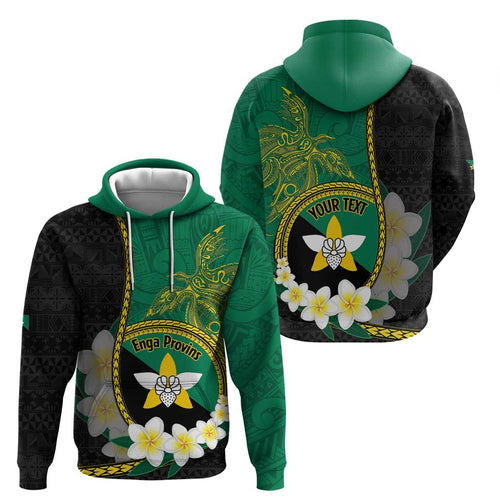 Personalised PNG Enga Provins Zip Hoodie Papua New Guinea Plumeria Melanesian Pattern - Aussie Hoodie