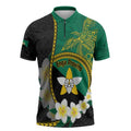Personalised PNG Enga Provins Zipper Polo Shirt Papua New Guinea Plumeria Melanesian Pattern - Aussie Hoodie