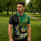 Personalised PNG Enga Provins Zipper Polo Shirt Papua New Guinea Plumeria Melanesian Pattern - Aussie Hoodie
