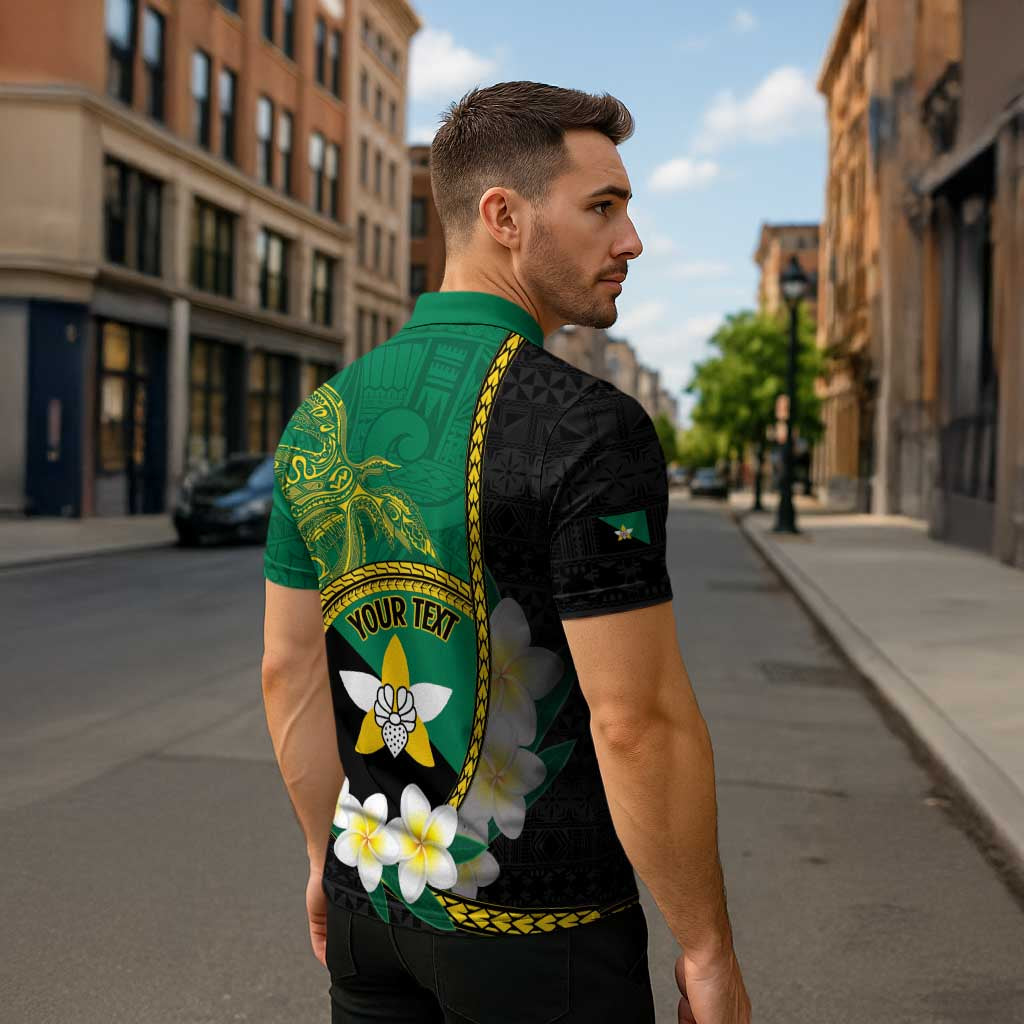 Personalised PNG Enga Provins Zipper Polo Shirt Papua New Guinea Plumeria Melanesian Pattern - Aussie Hoodie