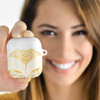 Gold White New Zealand Manta Ray AirPods Case Aotearoa Maori Haehae - Aussie Hoodie