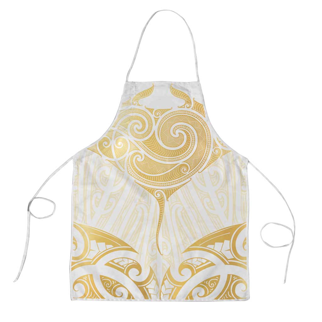 Gold White New Zealand Manta Ray Apron Aotearoa Maori Haehae - Aussie Hoodie
