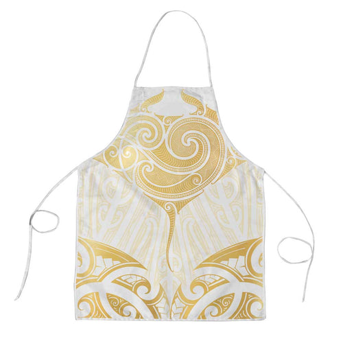 Gold White New Zealand Manta Ray Apron Aotearoa Maori Haehae - Aussie Hoodie