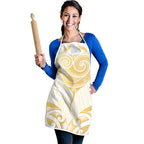 Gold White New Zealand Manta Ray Apron Aotearoa Maori Haehae - Aussie Hoodie
