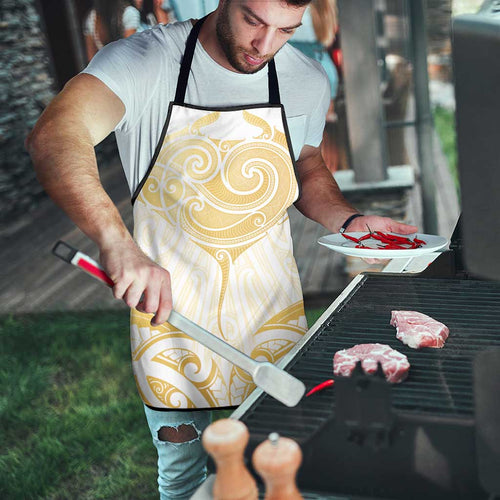 Gold White New Zealand Manta Ray Apron Aotearoa Maori Haehae - Aussie Hoodie