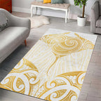 Gold White New Zealand Manta Ray Area Rug Aotearoa Maori Haehae - Aussie Hoodie