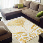 Gold White New Zealand Manta Ray Area Rug Aotearoa Maori Haehae - Aussie Hoodie