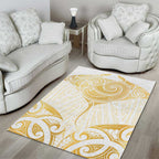 Gold White New Zealand Manta Ray Area Rug Aotearoa Maori Haehae - Aussie Hoodie