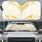 Gold White New Zealand Manta Ray Auto Sun Shade Aotearoa Maori Haehae - Aussie Hoodie