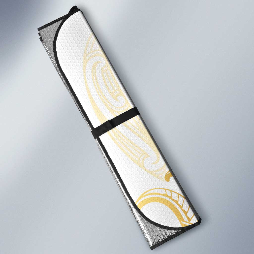 Gold White New Zealand Manta Ray Auto Sun Shade Aotearoa Maori Haehae - Aussie Hoodie
