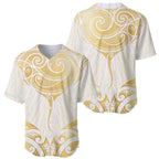 Gold White New Zealand Manta Ray Baseball Jersey Aotearoa Maori Haehae - Aussie Hoodie