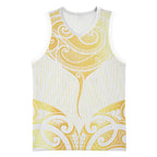 Gold White New Zealand Manta Ray Basketball Jersey Aotearoa Maori Haehae - Aussie Hoodie