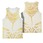Gold White New Zealand Manta Ray Basketball Jersey Aotearoa Maori Haehae - Aussie Hoodie
