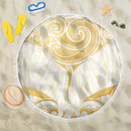Gold White New Zealand Manta Ray Beach Blanket Aotearoa Maori Haehae - Aussie Hoodie