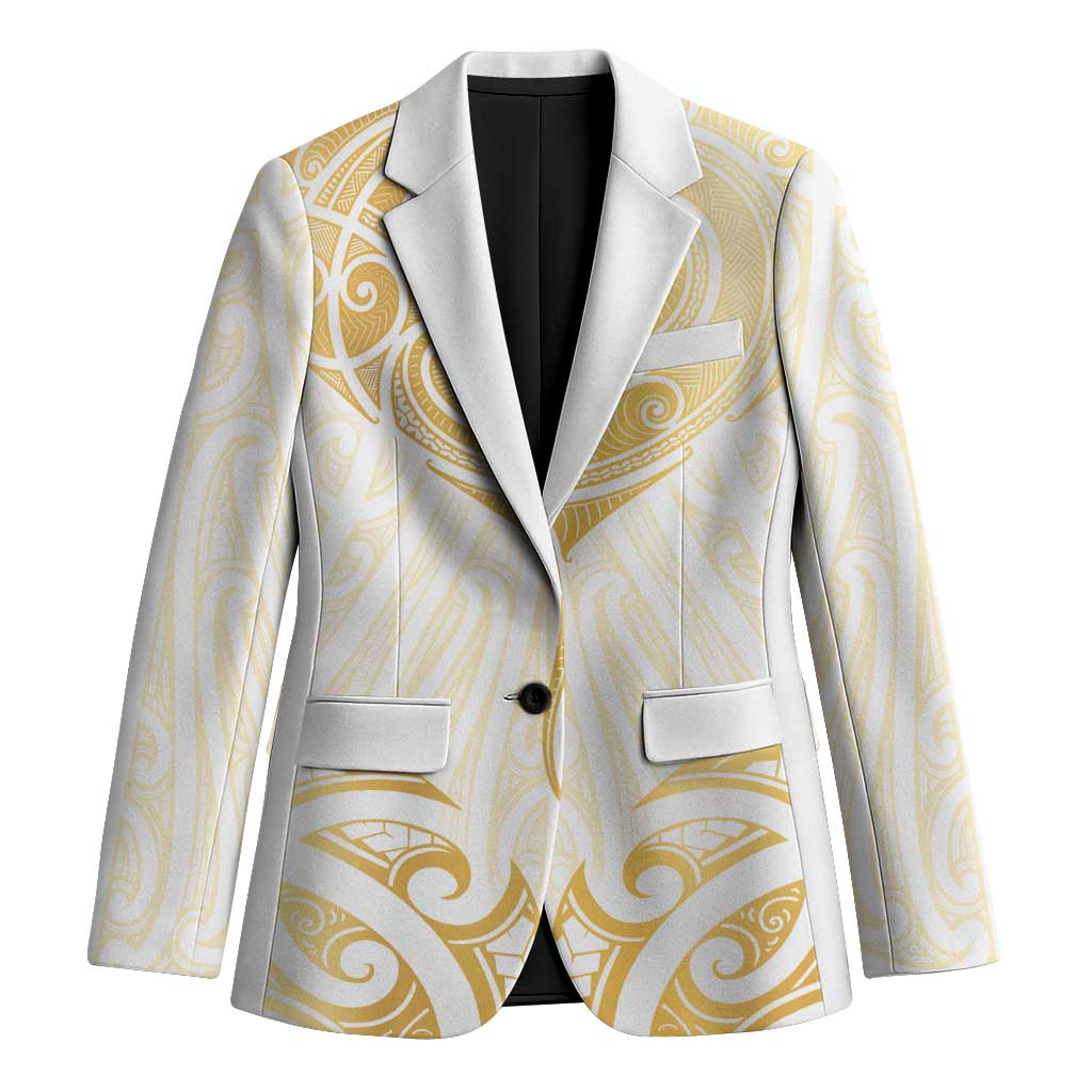 Gold White New Zealand Manta Ray Blazer Aotearoa Maori Haehae - Aussie Hoodie