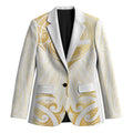 Gold White New Zealand Manta Ray Blazer Aotearoa Maori Haehae - Aussie Hoodie