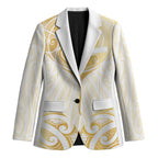 Gold White New Zealand Manta Ray Blazer Aotearoa Maori Haehae - Aussie Hoodie