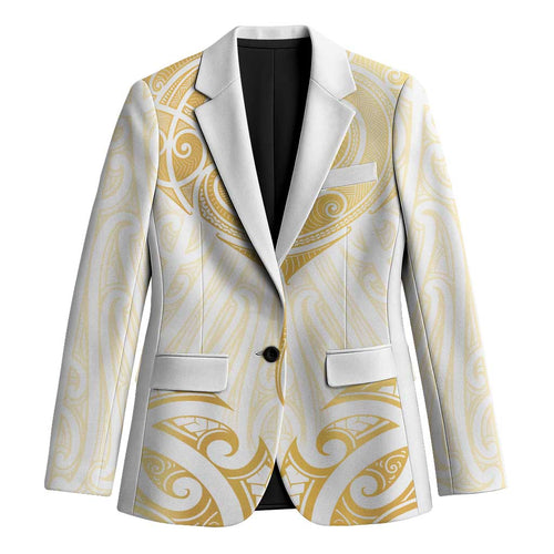 Gold White New Zealand Manta Ray Blazer Aotearoa Maori Haehae - Aussie Hoodie