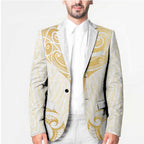 Gold White New Zealand Manta Ray Blazer Aotearoa Maori Haehae - Aussie Hoodie