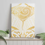 Gold White New Zealand Manta Ray Canvas Wall Art Aotearoa Maori Haehae - Aussie Hoodie